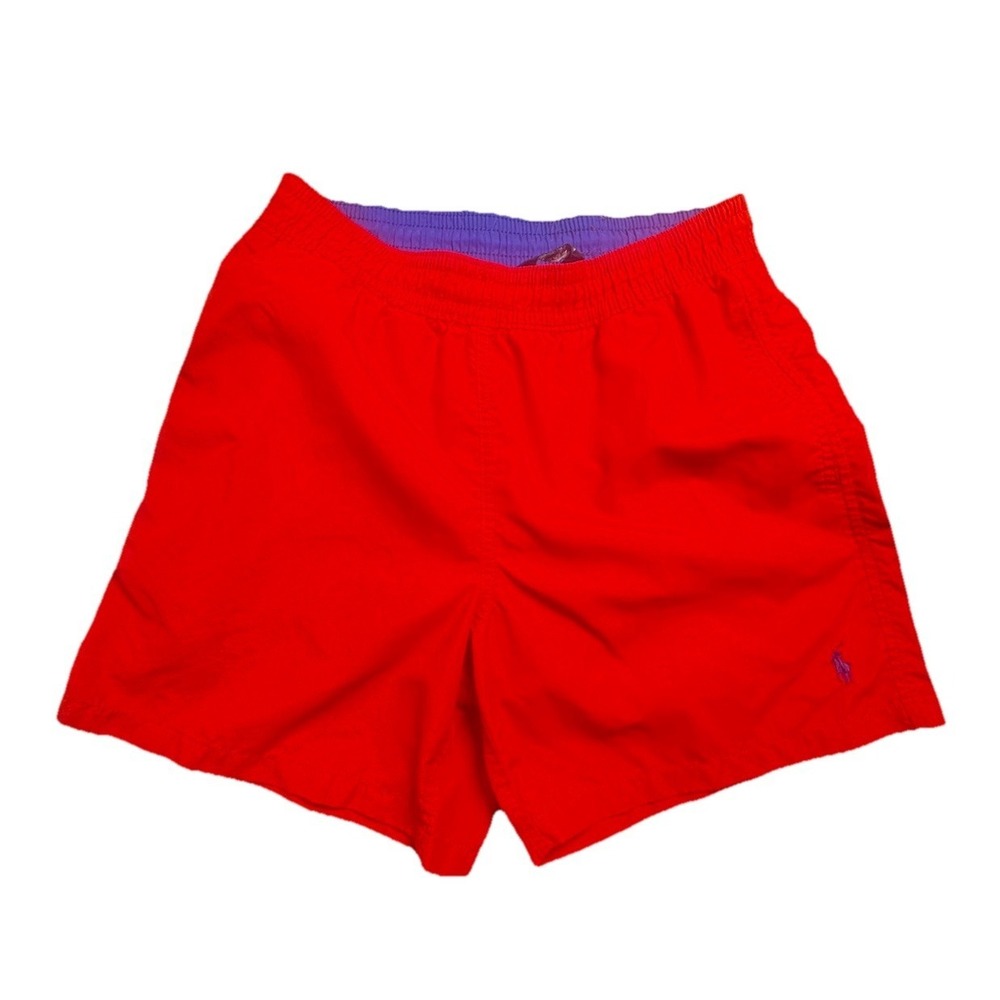 Polo Ralph Lauren Mens Swim Trunks S Navy Blue Nylon Board Shorts Lined Vintage